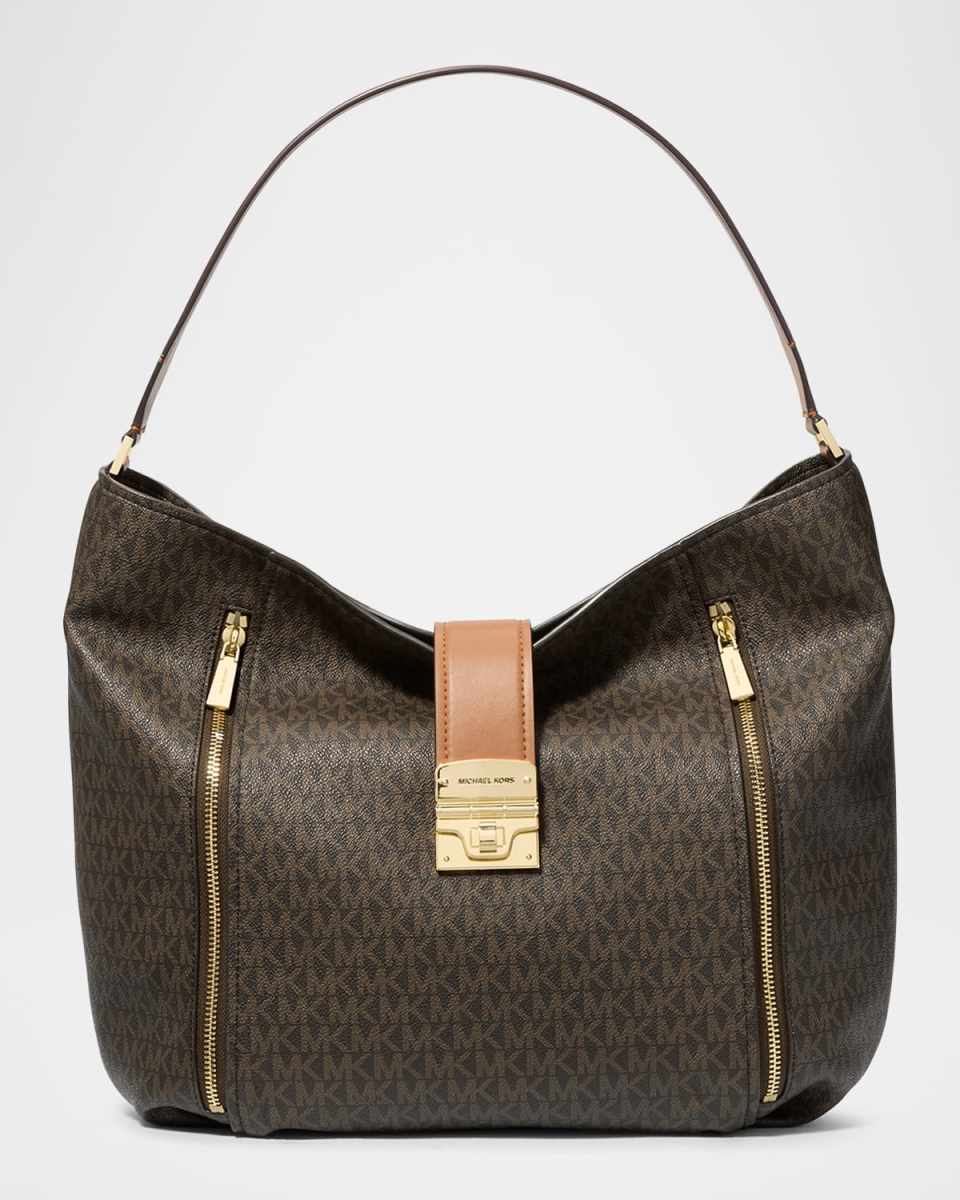 Addison Large Signature Logo Shoulder Bag